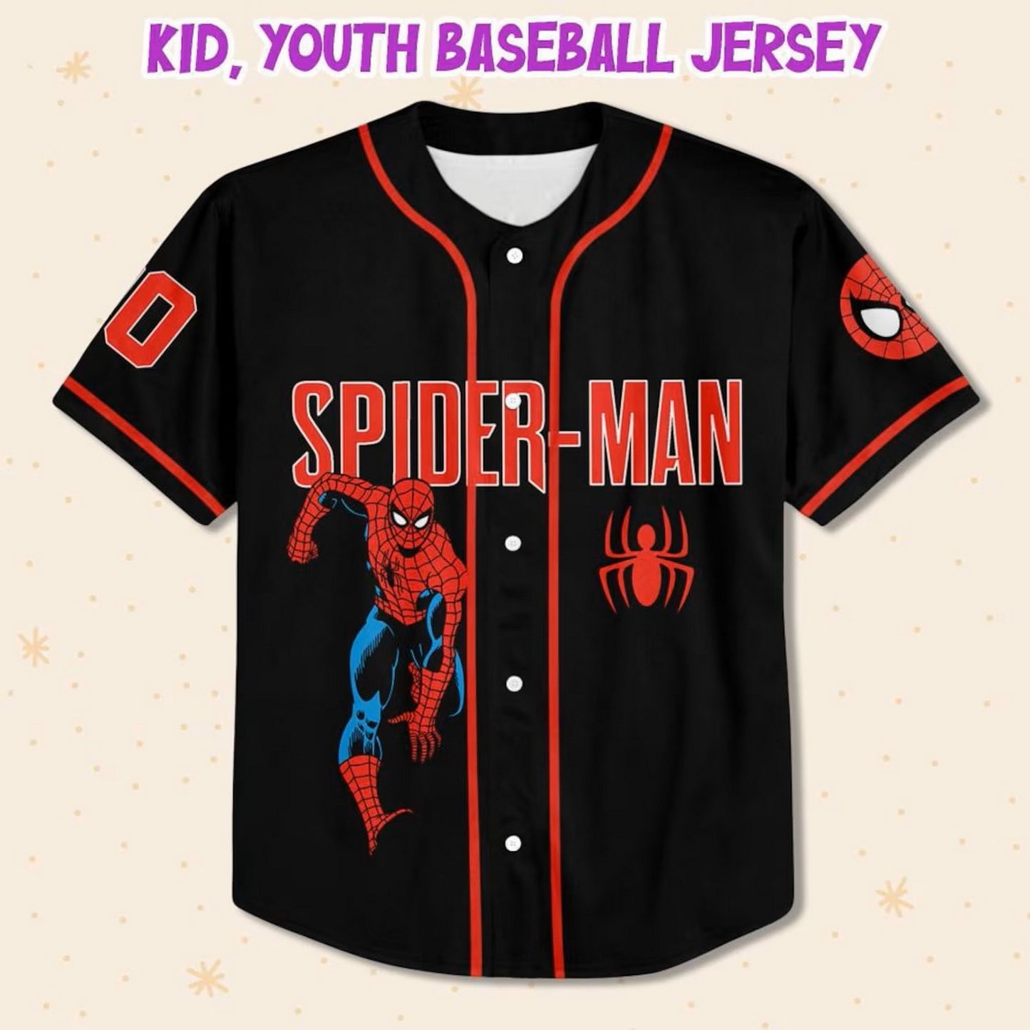 Custom Name Spiderman Spiderverse Peter Parker Black Baseball Jersey T-Shirts, Hoodie, Sweatshirt | WearSparks.com (Image 3)