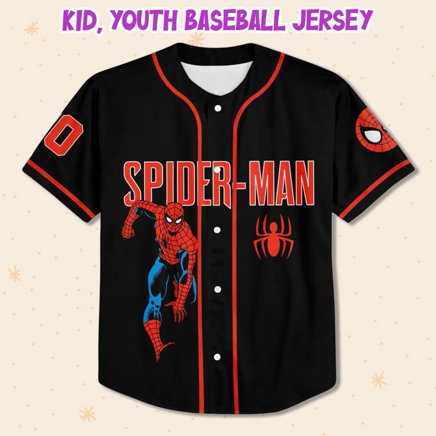 Custom Name Spiderman Spiderverse Peter Parker Black Baseball Jersey T-Shirts, Hoodie, Sweatshirt | WearSparks.com (Image 3)