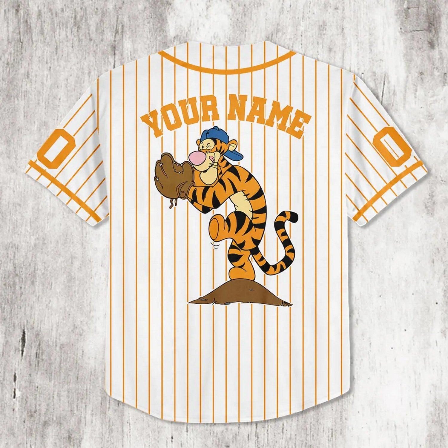 Custom Name Winnie The Pooh Tigger White Baseball Jersey T-Shirts, Hoodie, Sweatshirt | WearSparks.com (Image 4)