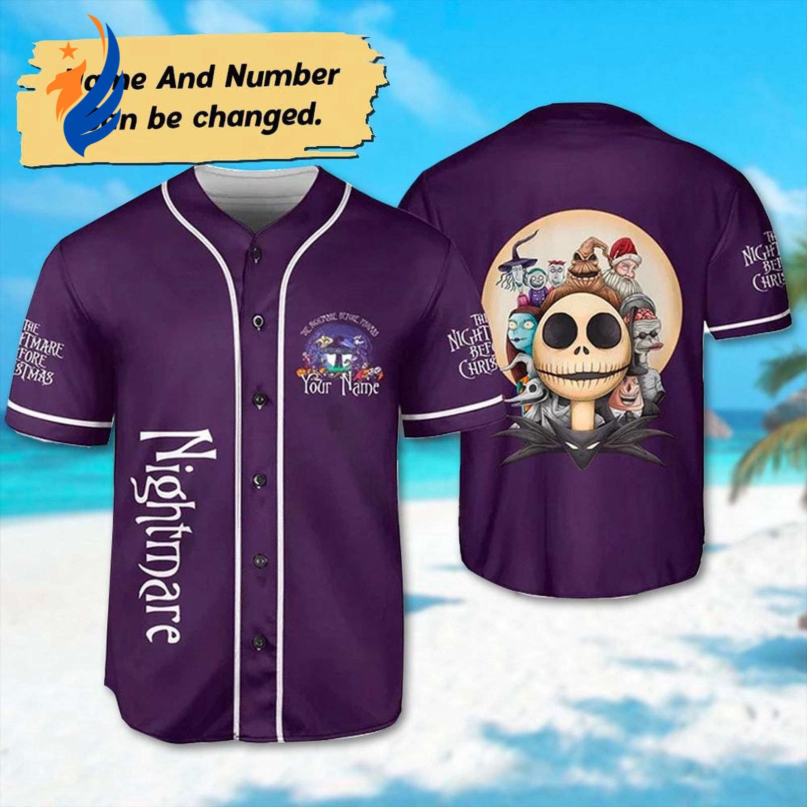 Nightmare Before Christmas Purple Baseball Jersey - Jack Skellington Halloween Shirt