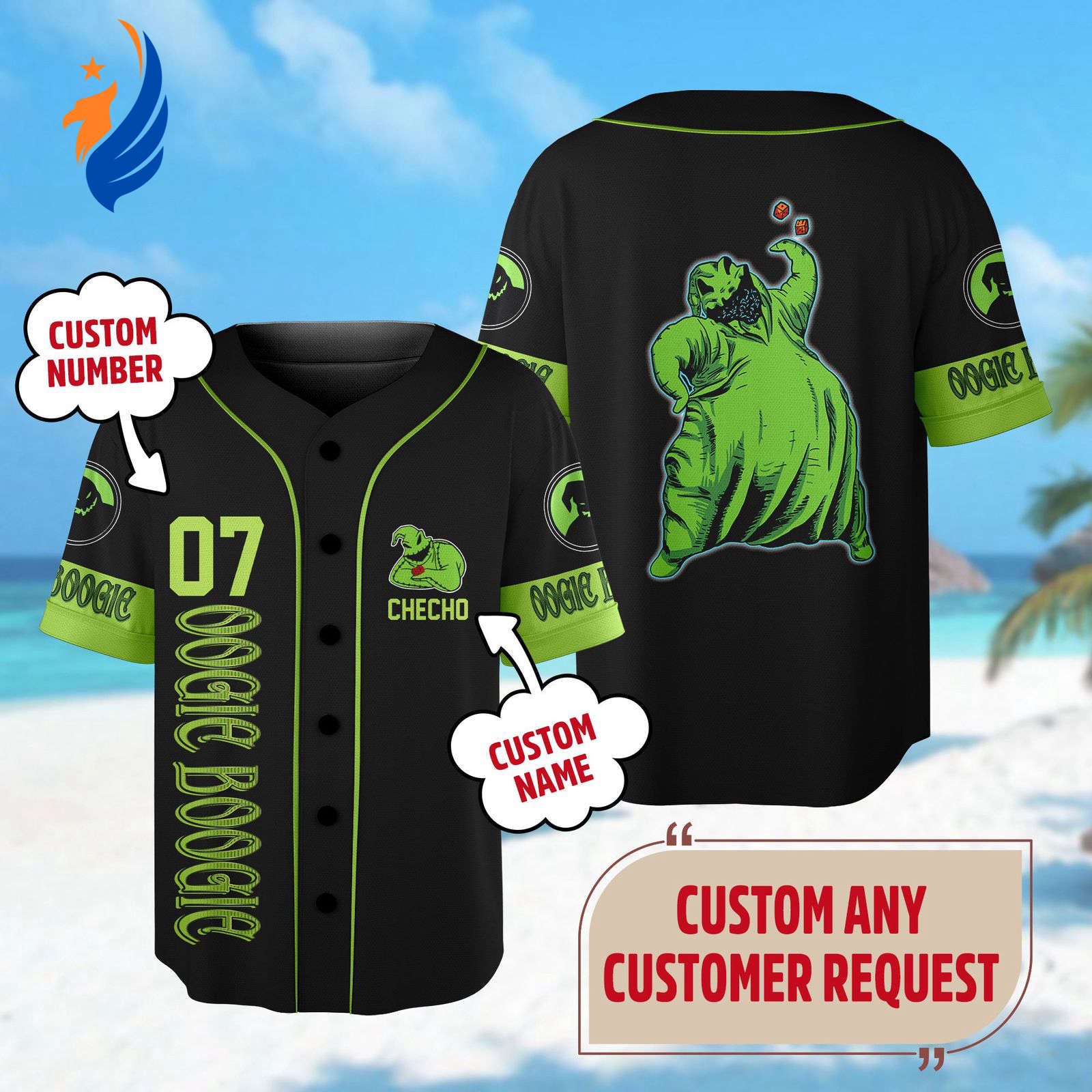 Custom Oogie Boogie Halloween Baseball Jersey - Nightmare Before Christmas Team Shirt