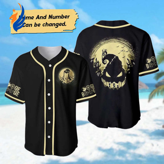 Spooktacular Custom Oogie Boogie Halloween Baseball Jersey - Nightmare Before Christmas Shirt for Halloween