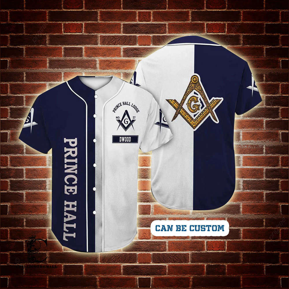 Custom Prince Hall Freemasonry Baseball Jersey Personalized Masonic Sportswear