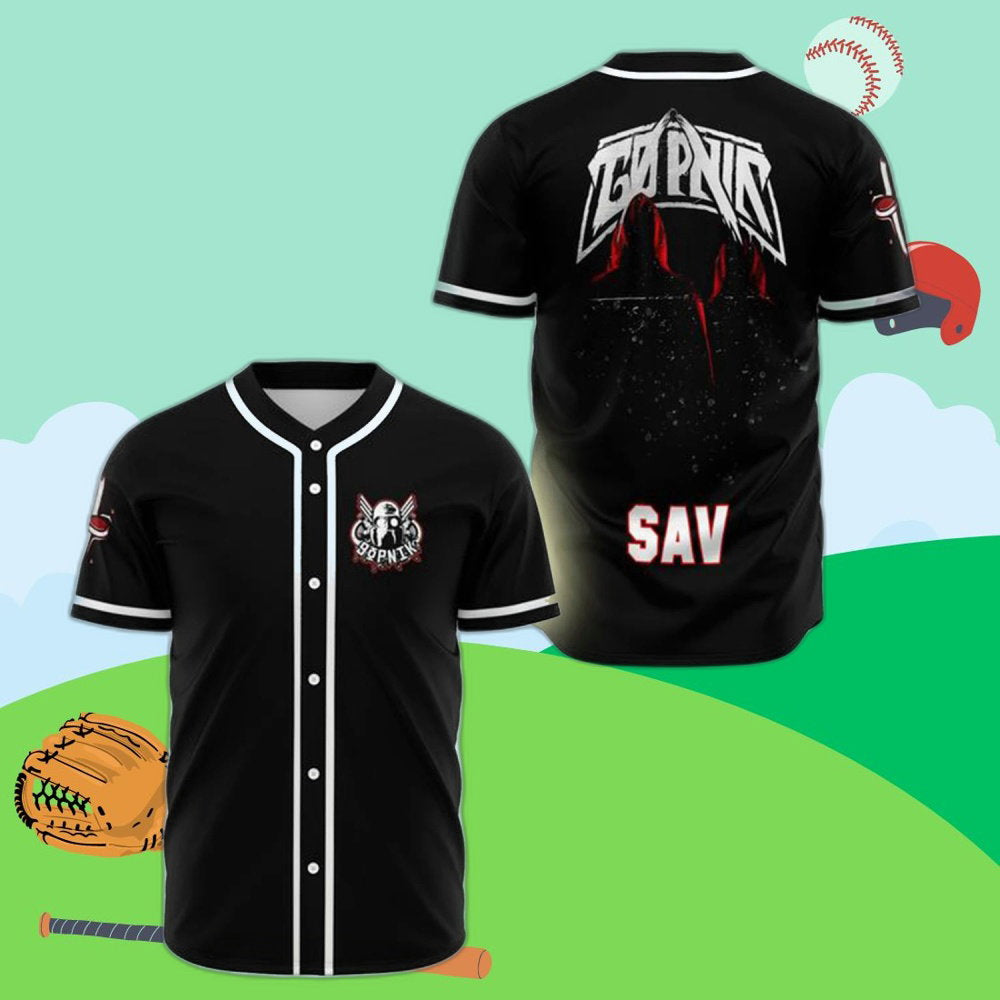 Custom Savannah Black Rave EDM Baseball Jersey – Personalized Style,