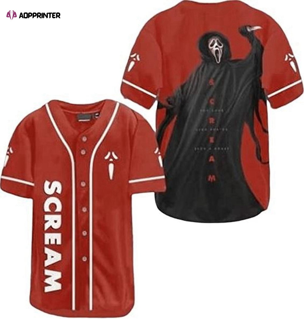 Custom Scream Horror Killer Baseball Jersey Shirt – Ghostface Halloween Jersey