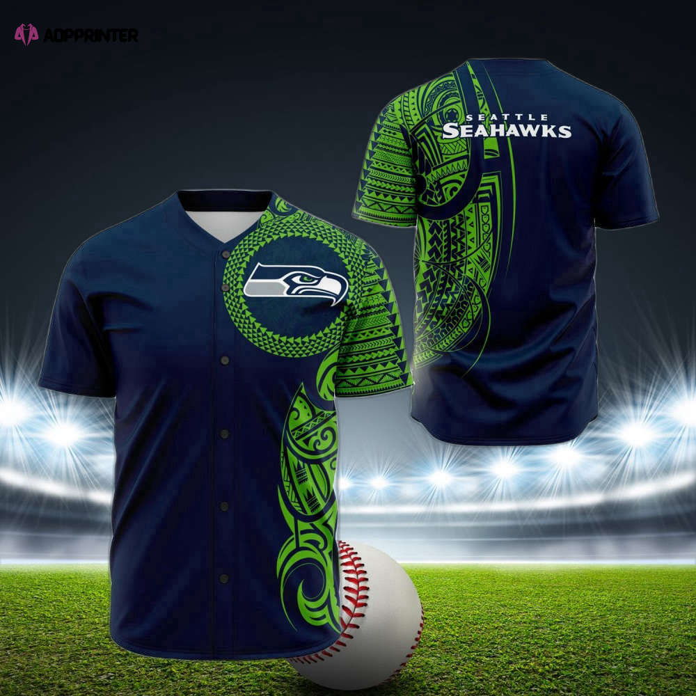 Custom Seahawks Polynesian Baseball Jersey - Personalized Design - Aopprinter T-Shirts, Hoodie, Sweatshirt (Image 1)