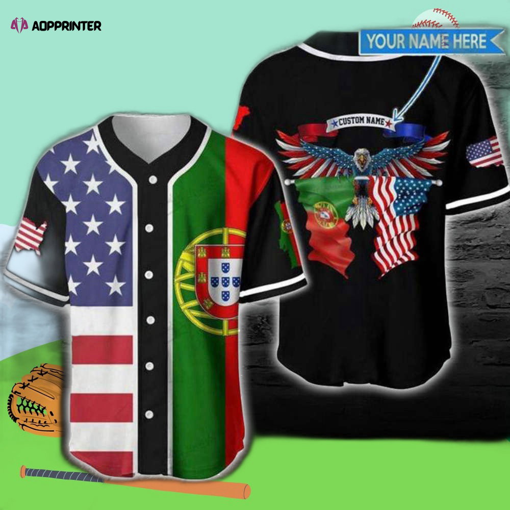 Customized America Portugal Eagle Baseball Jersey – Personalized Printed Design