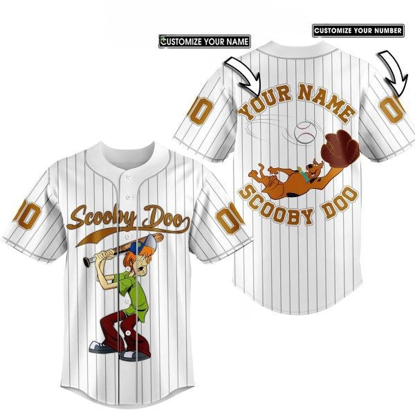 Customized Eye-catching Scooby-Doo White Baseball Jersey T-Shirts, Hoodie, Sweatshirt | WearSparks.com (Image 1)