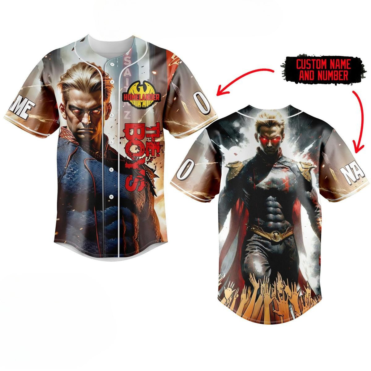 Customized Homelander The Boys Baseball Jersey T-Shirts, Hoodie, Sweatshirt | WearSparks.com