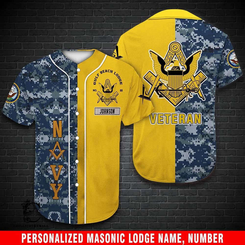 Customized Navy Veteran Freemasonry Baseball Jersey - Show Your Pride! - Aopprinter T-Shirts, Hoodie, Sweatshirt (Image 2)
