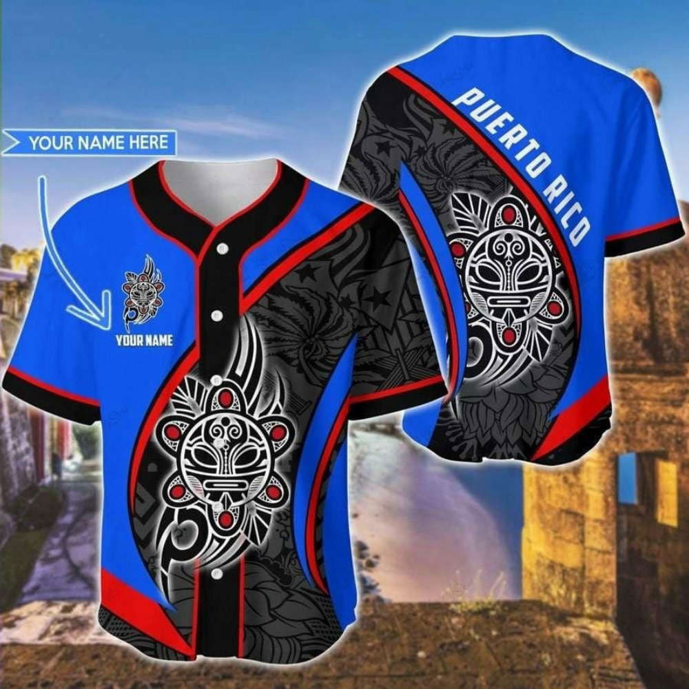 Customized Sol Taino PR Baseball Jersey - Personalized Puerto Rico Sports Apparel - Aopprinter T-Shirts,... (Image 2)