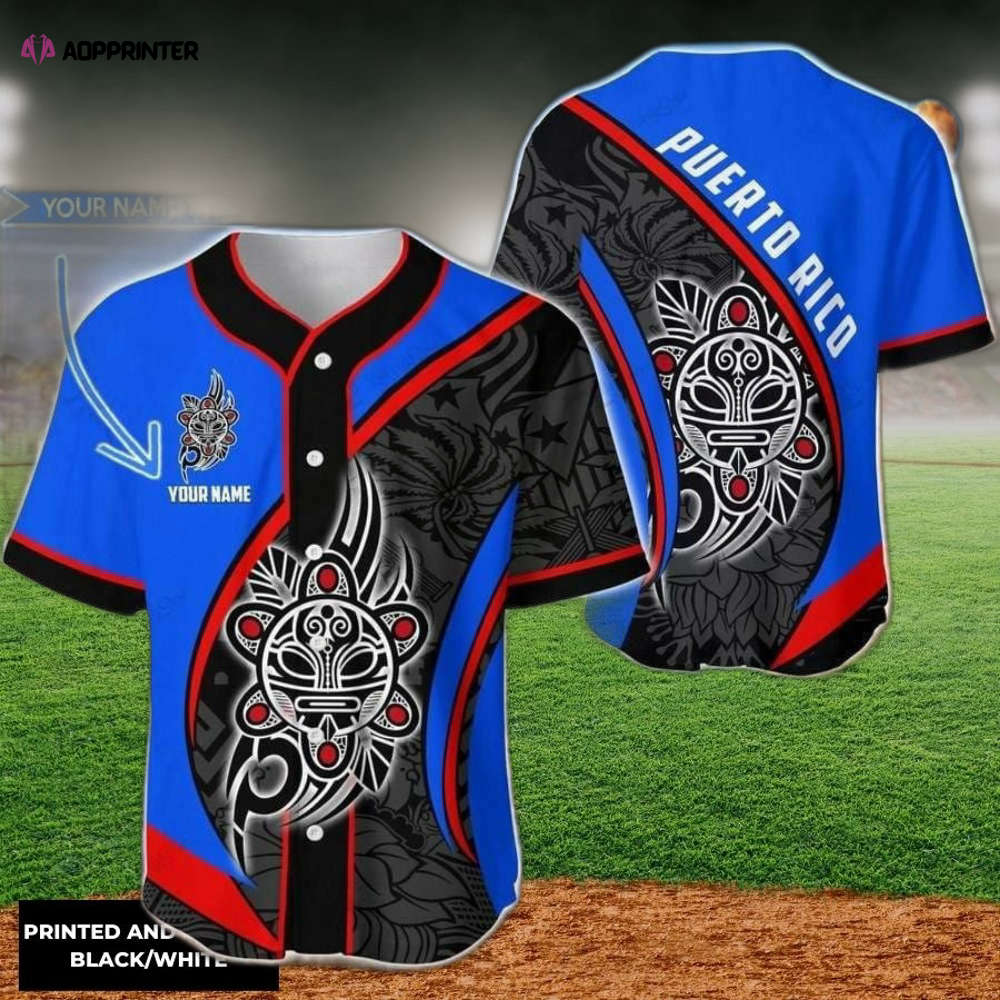 Customized Sol Taino PR Baseball Jersey - Personalized Puerto Rico Sports Apparel - Aopprinter T-Shirts,... (Image 1)