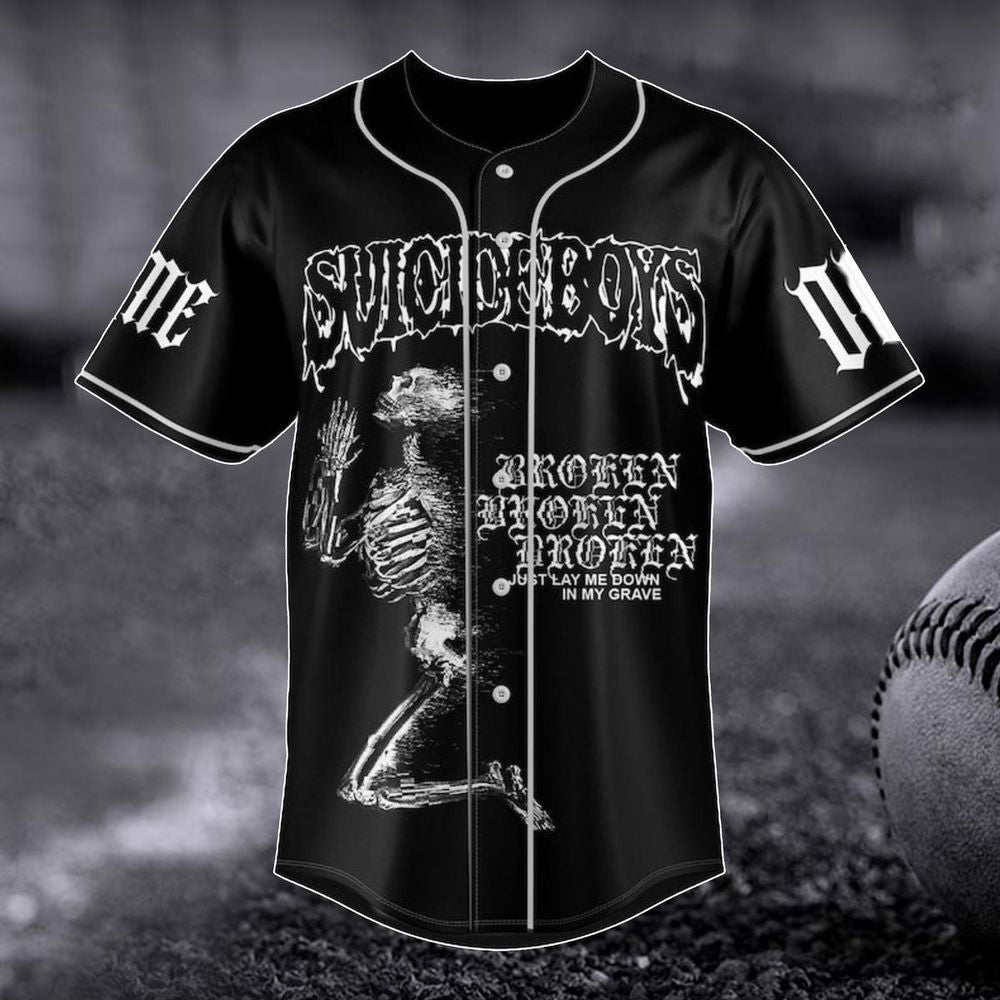 Customized Suicideboys Carrollton Baseball Jersey, Suicideboys Grey Day 2023 Baseball Jersey - lylyprint.com... (Image 3)