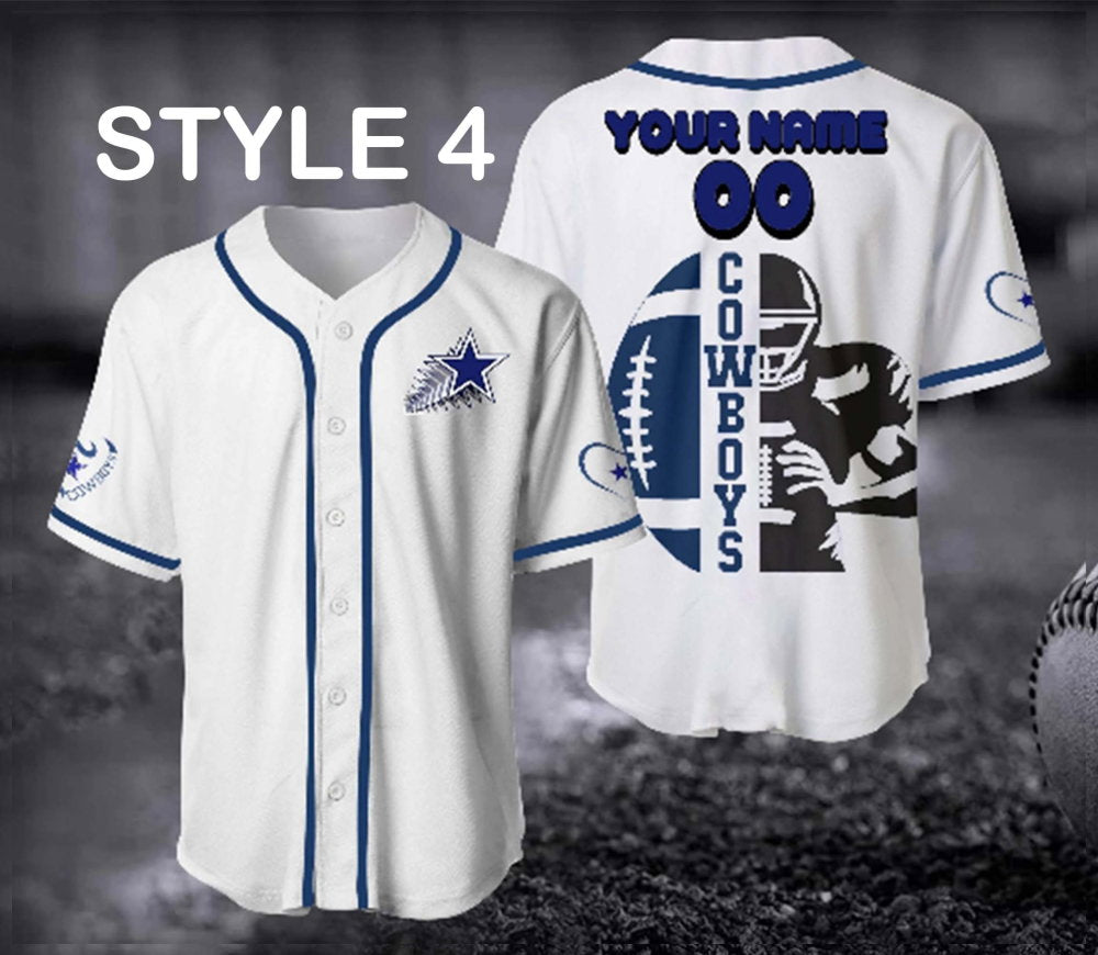 Dallas Cowboy Baseball Shirt, Custom Name And Number Baseball Jerseys