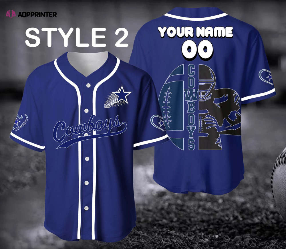 Dallas Cowboy Baseball Shirt, Custom Name And Number Baseball Jerseys