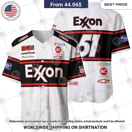 BEST Days of Thunder Exxon Nascar Film Racing Baseball Jerseys