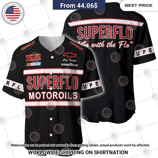 BEST Days of Thunder Superflo Nascar Film Racing Baseball Jerseys