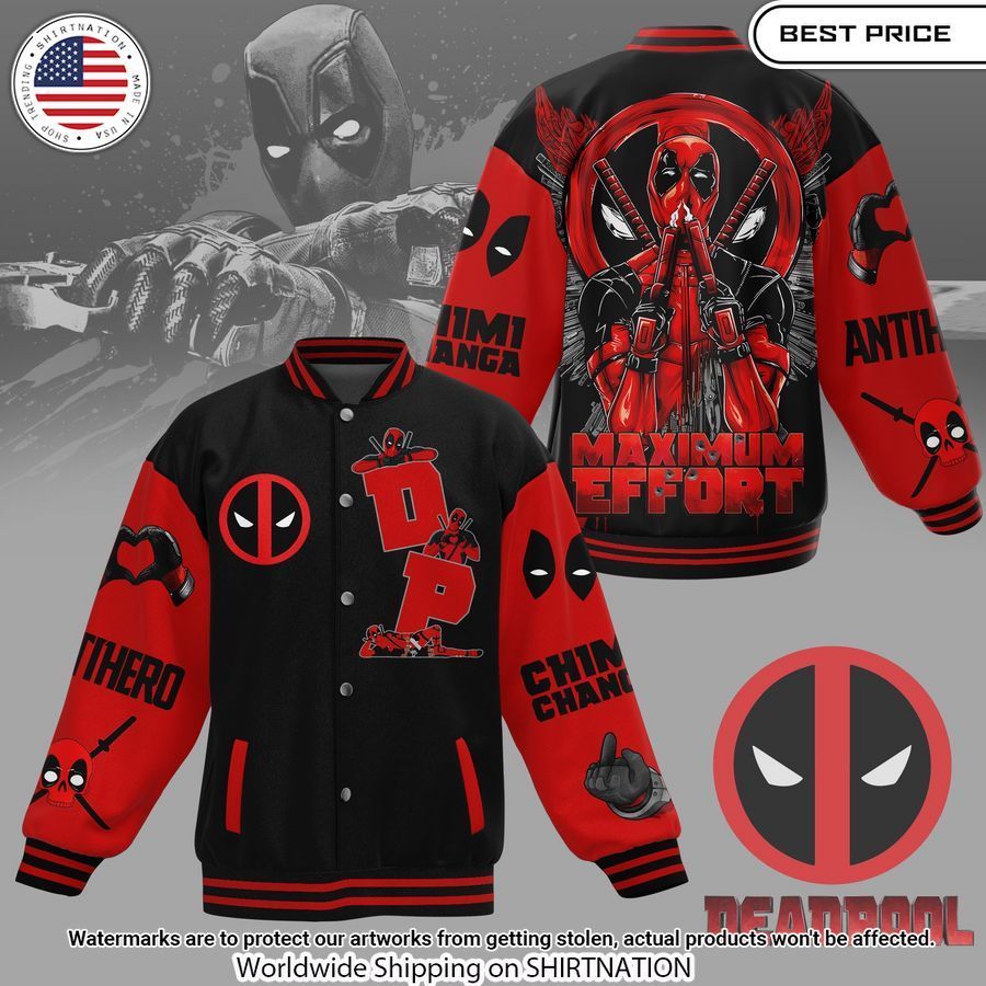 Deadpool Maximum Effort Baseball Jacket