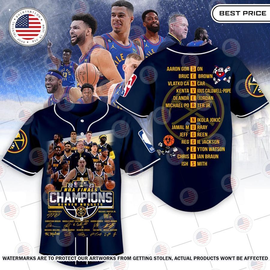 Denver Nuggets NBA Champions Baseball Jersey
