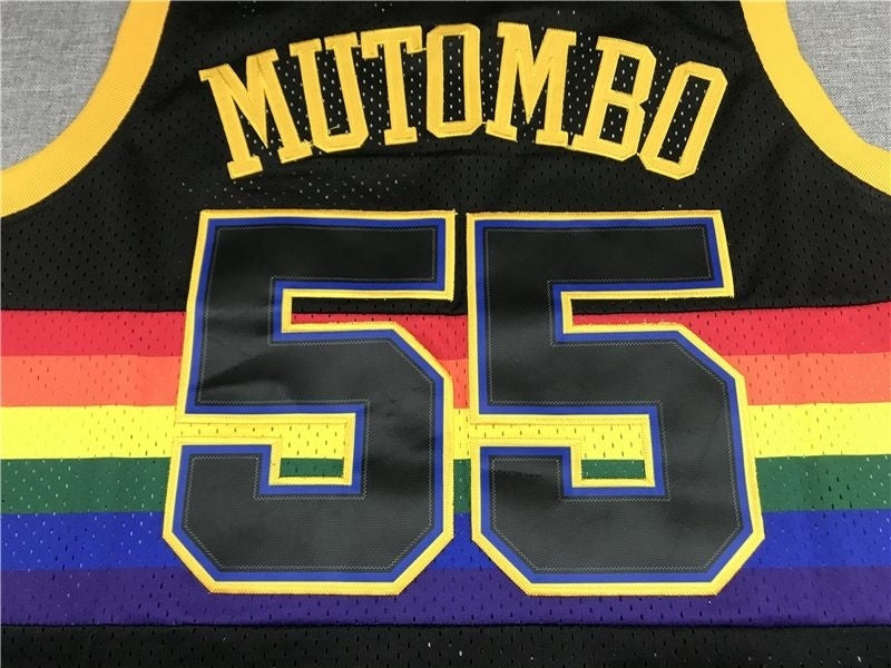 denver nuggets #55 dikembe mutombo Nuggets 55 Black Edition Style 3