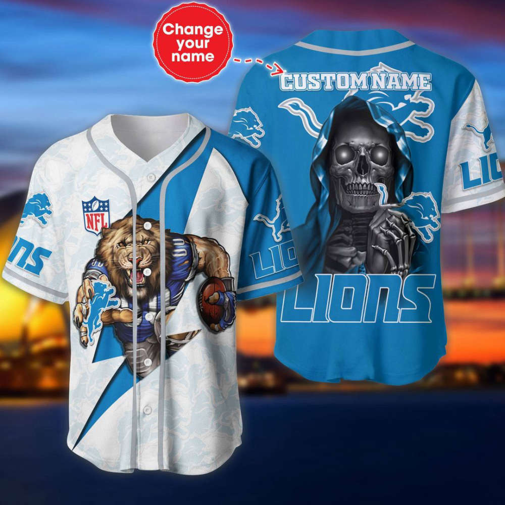 Detroit Lions Personalized Baseball Jersey - lylyprint.com T-Shirts, Hoodie, Sweatshirt | WearSparks.com (Image 2)