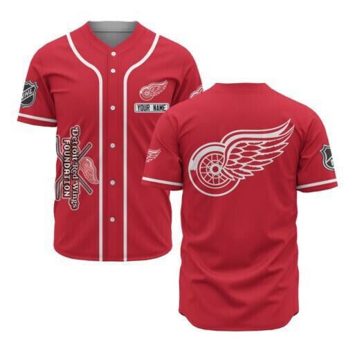 Detroit Red Wings Baseball Jersey Custom Name For Fans BJ0126 - lylyprint.com T-Shirts, Hoodie, Sweatshirt (Image 2)