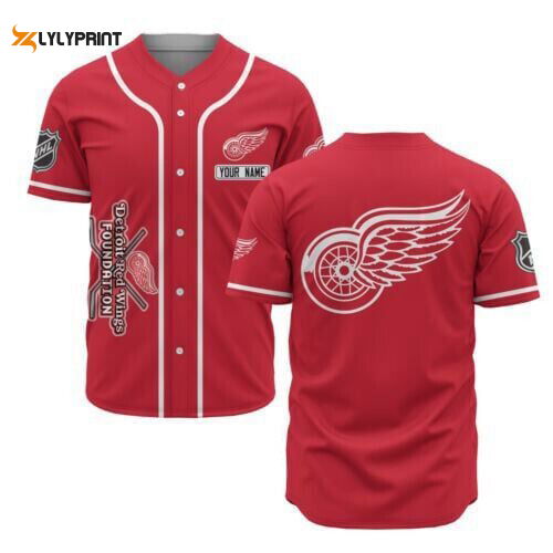 Detroit Red Wings Baseball Jersey Custom Name For Fans BJ0126 - lylyprint.com T-Shirts, Hoodie, Sweatshirt (Image 1)