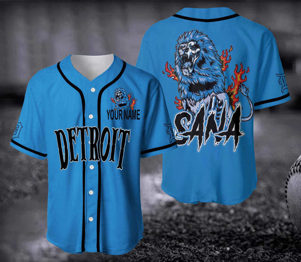 Detroit Sana Football Baseball Jersey