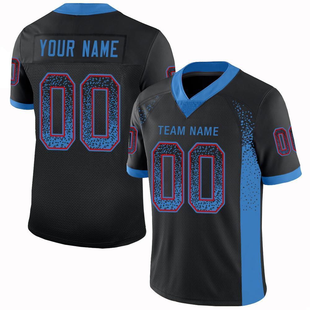 Custom Black Powder Blue-Red Drift Fashion Football Jersey T-Shirts, Hoodie, Sweatshirt | WearSparks.com (Image 1)