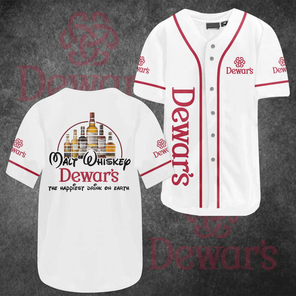 Dewar Is Happiest Drink Baseball Jersey: Ultimate Fan Gear for a Refreshing Game Day - Aopprinter T-Shirts,... (Image 2)