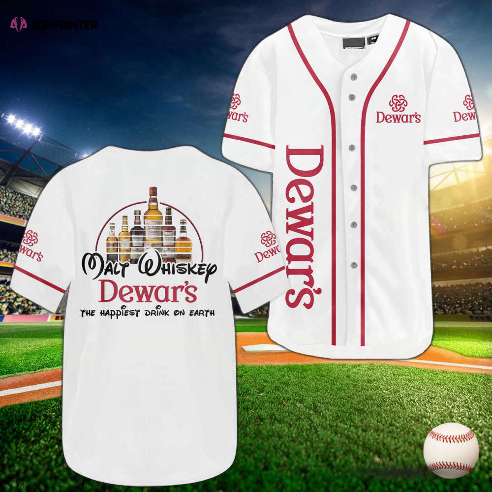 Dewar Is Happiest Drink Baseball Jersey: Ultimate Fan Gear for a Refreshing Game Day - Aopprinter T-Shirts,... (Image 1)