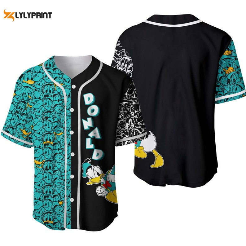 Donald Duck Pattern All Over Print Baseball Jersey & Turquoise - lylyprint.com T-Shirts, Hoodie, Sweatshirt | WearSparks.com