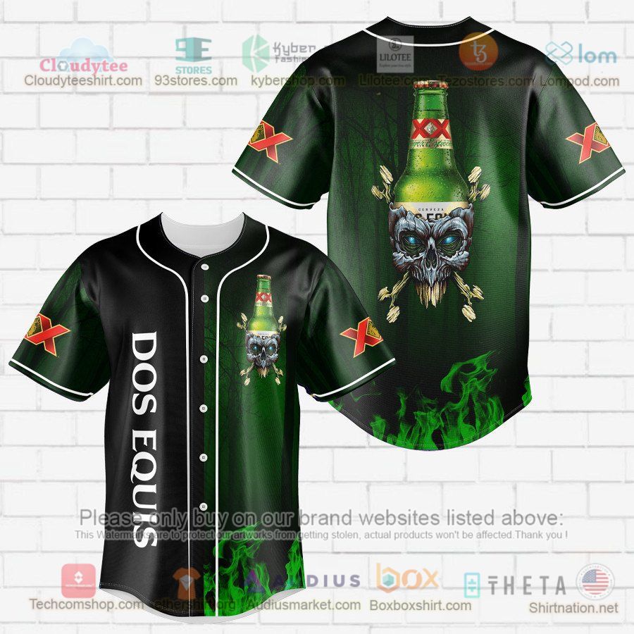 HOT Dos Equis skull head Baseball Jersey Shirt