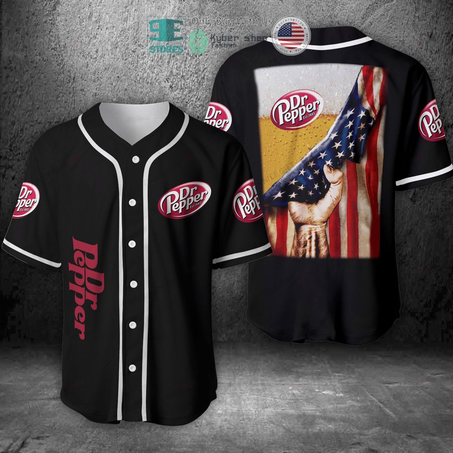BEST Dr Pepper Beer United States Flag Baseball Jersey