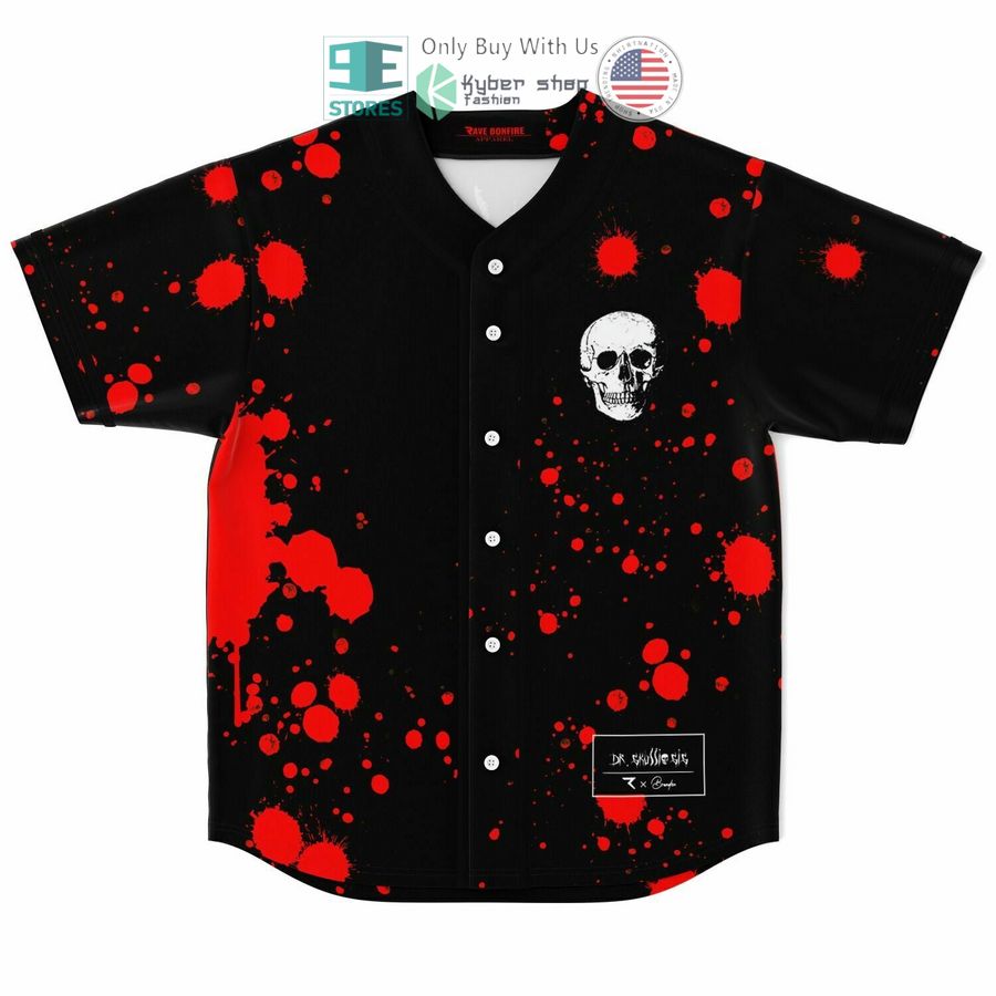 BEST Dr Skull Paint red black Baseball Jersey