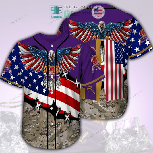 BEST Eagle United States Flag Crown Royal camo Baseball Jersey