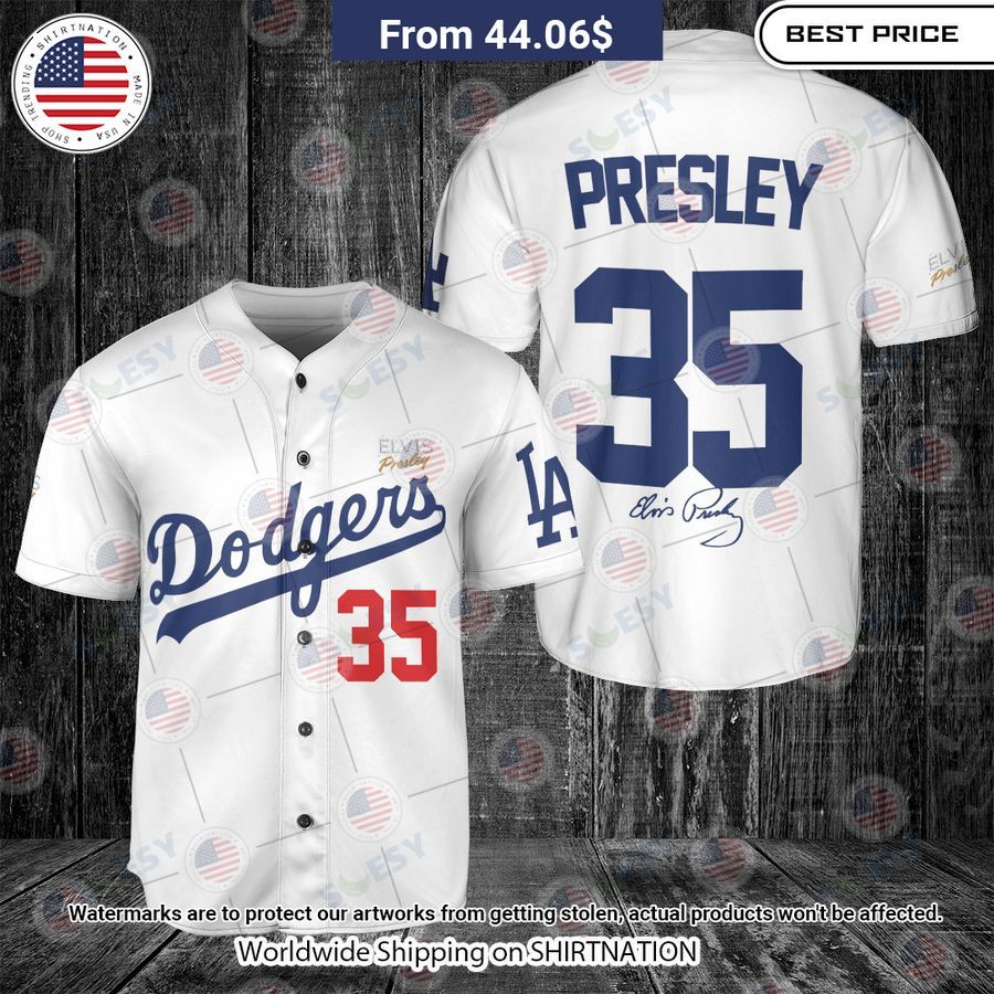 Elvis Presley 35 La Dodgers Baseball Jersey