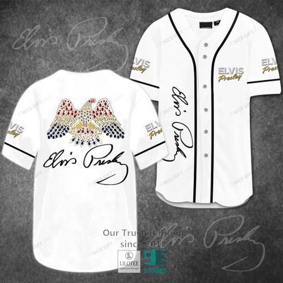 Elvis Presley Bird White Baseball Jersey