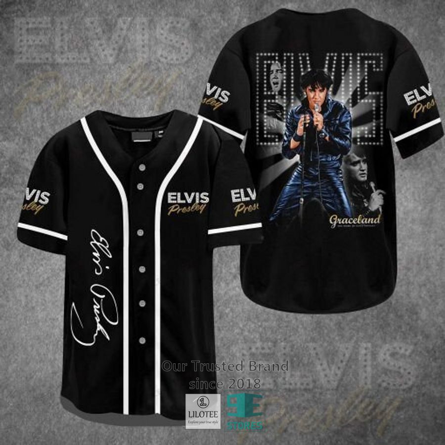 Elvis Presley Graceland Black Baseball Jersey