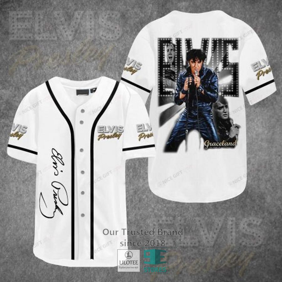 Elvis Presley Graceland White Baseball Jersey