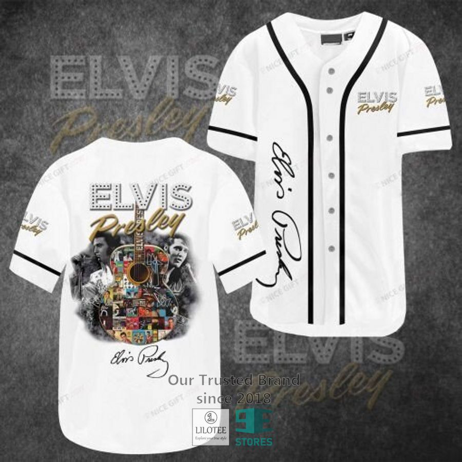 Elvis Presley White Baseball Jersey
