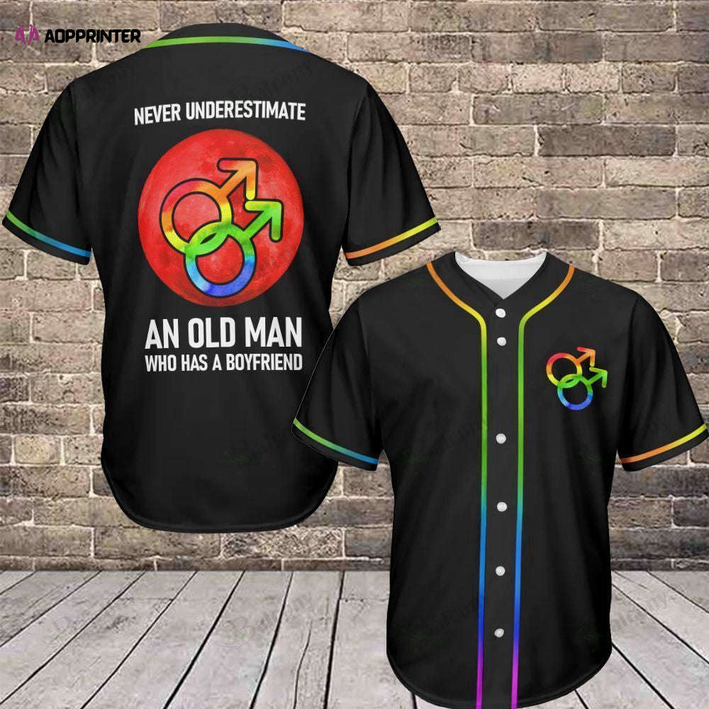 Engaging LGBT Baseball Tee - Never Underestimate an Old Man! 385 - Aopprinter Hoodie, Sweatshirt | WearSparks.com