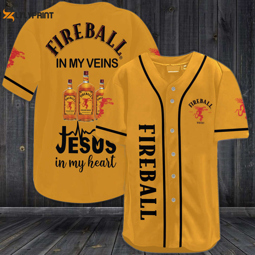 Fireball In My Veins Jesus In My Heart Baseball Jersey - lylyprint.com T-Shirts, Hoodie, Sweatshirt | WearSparks.com