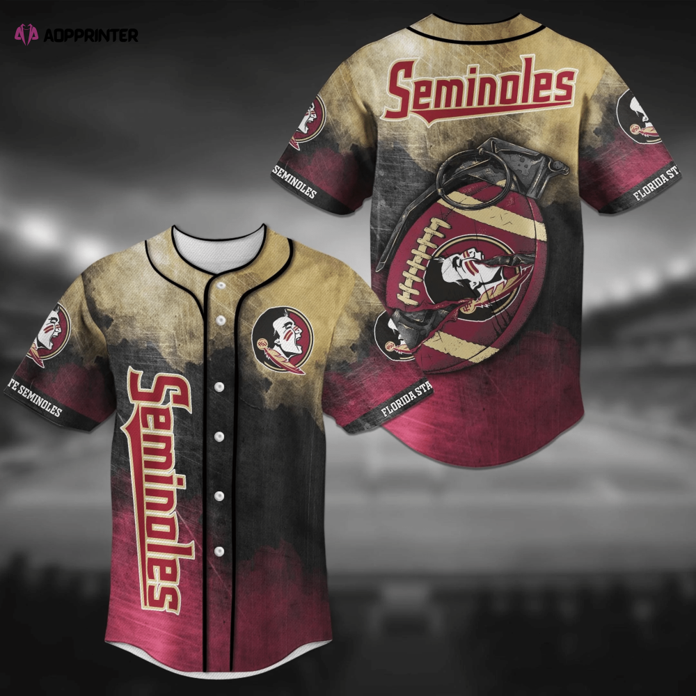 Florida State Seminoles NCAA Baseball Jersey Shirt with Unique Grenade Design (Image 1)