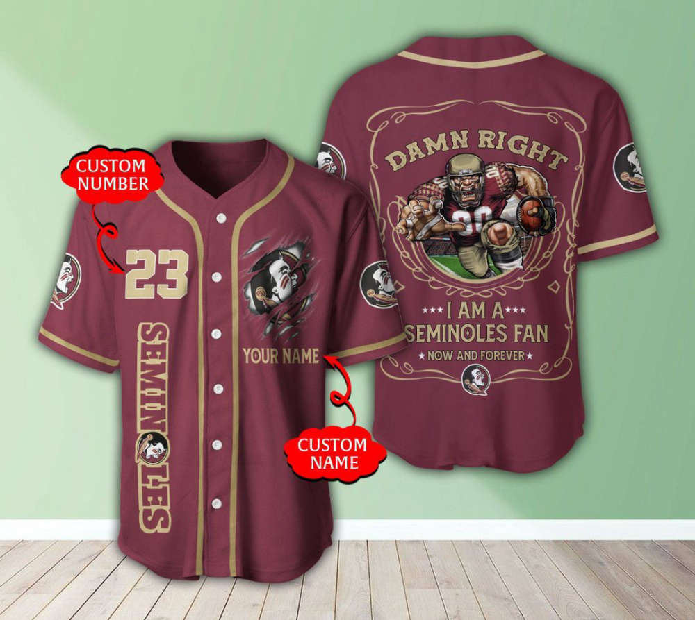 Florida State Seminoles Personalized Baseball Jersey Fan Gifts - lylyprint.com T-Shirts, Hoodie, Sweatshirt (Image 2)