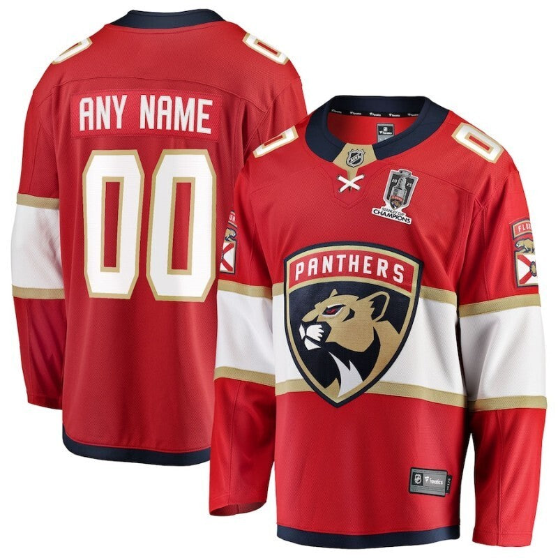 florida panthers 2025 stanley cup champions breakaway custom jersey - red