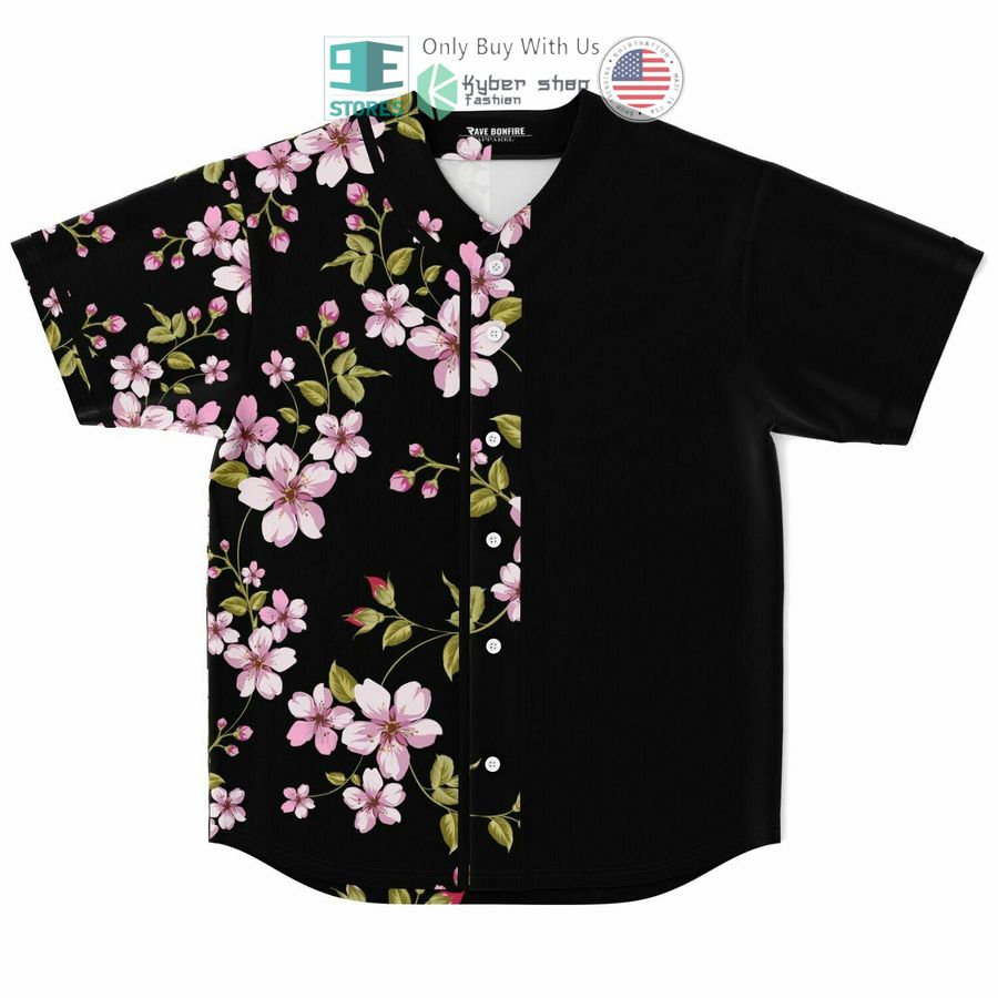 BEST Flowers black Baseball Jersey
