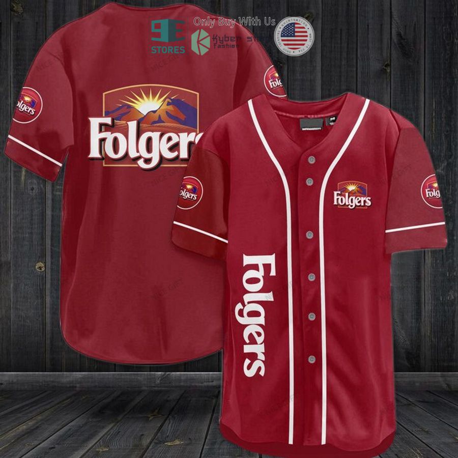 BEST Folgers Coffee logo red Baseball Jersey
