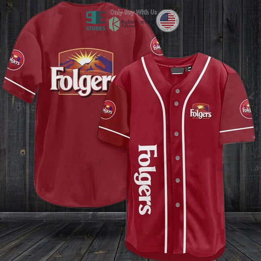 BEST Folgers Coffee logo red Baseball Jersey