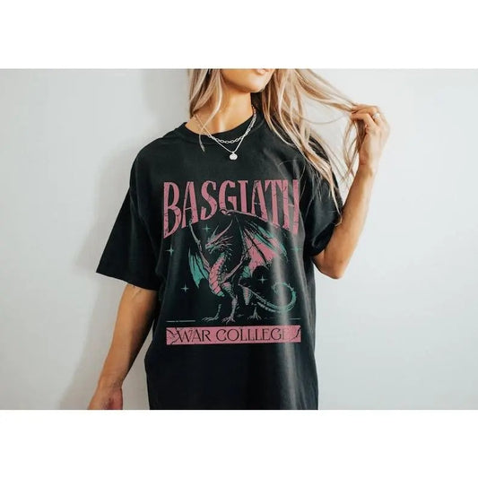 fourth wing basgiath war college shirt, fourth wing merch, fantasy book lover shirt, iron flame merch, fourth wing dragon...